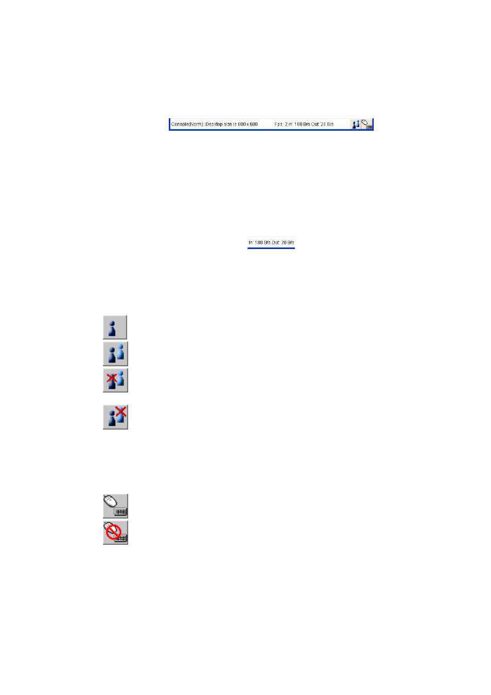 3. buttons displaying the access state, 4. buttons displaying the monitor only state | Raritan Computer Raritan ASMI G4 User Manual | Page 43 / 115