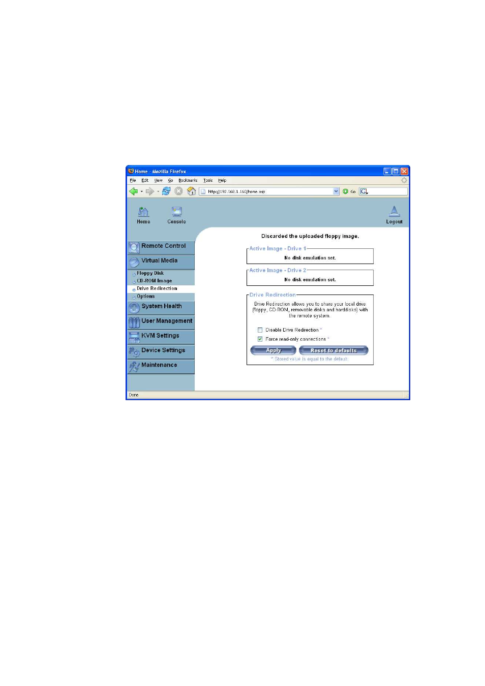 Drive redirection, Drive redirection options | Raritan Computer Raritan ASMI G4 User Manual | Page 49 / 115