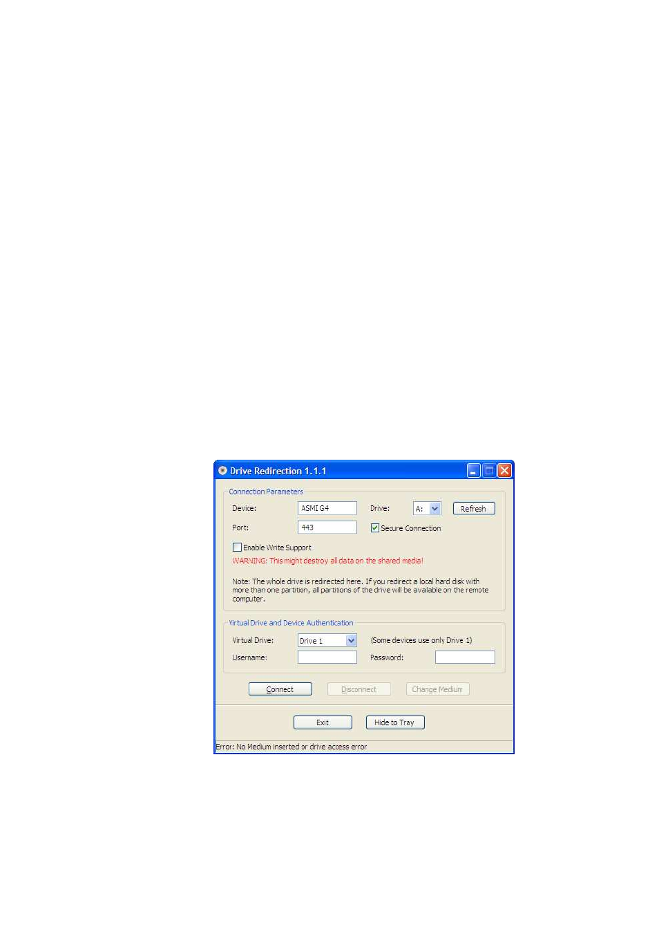 Drive redirection options, Software requirements, Drive redirection tool | Configuration | Raritan Computer Raritan ASMI G4 User Manual | Page 50 / 115