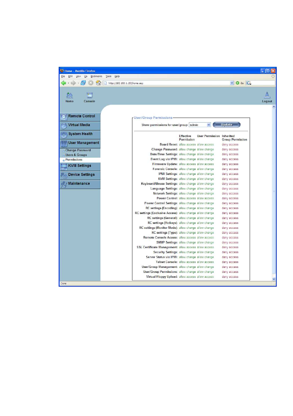 Permissions | Raritan Computer Raritan ASMI G4 User Manual | Page 65 / 115