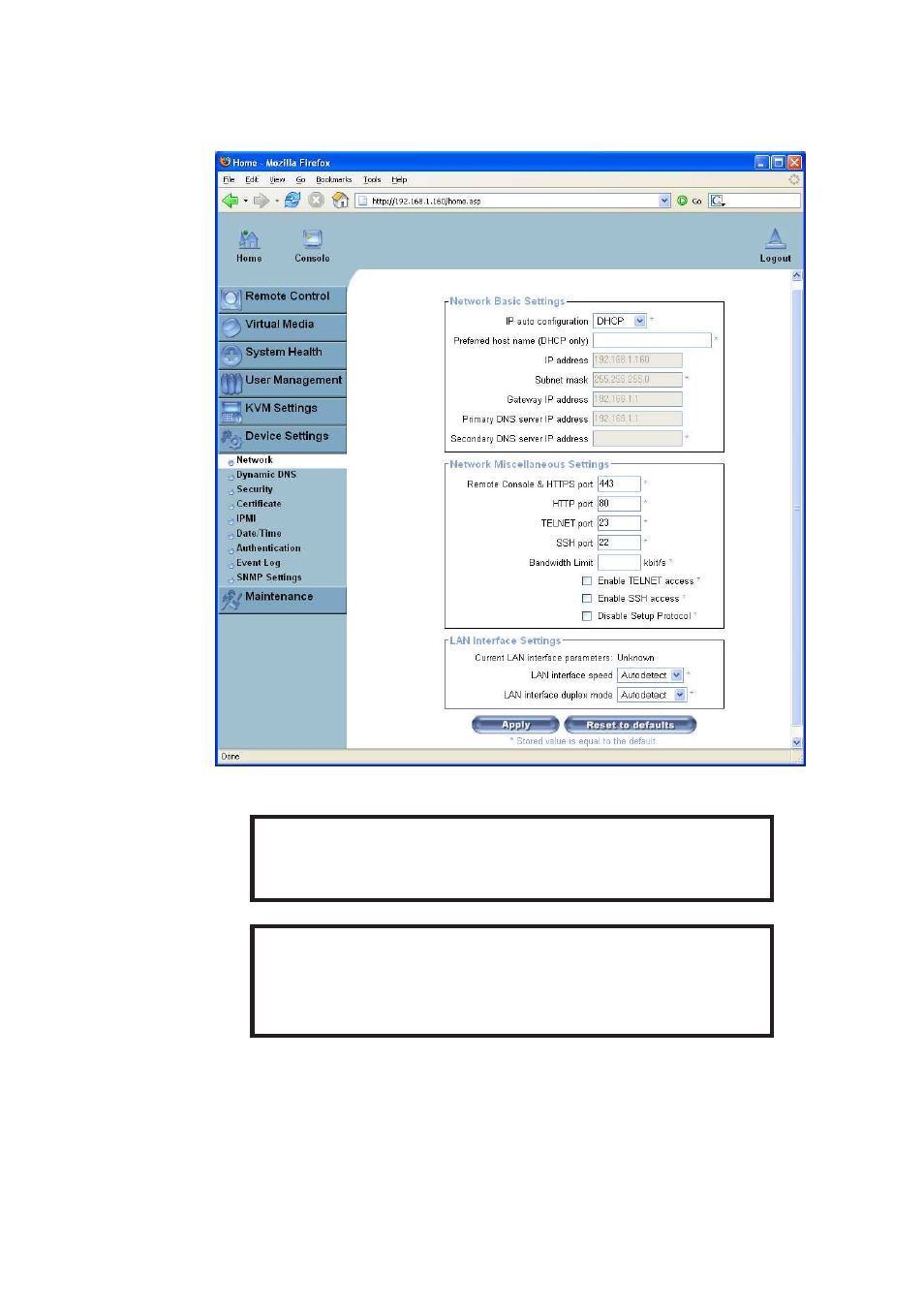 Basic network settings, Warning | Raritan Computer Raritan ASMI G4 User Manual | Page 72 / 115