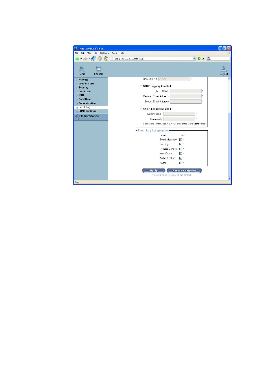 Event log targets | Raritan Computer Raritan ASMI G4 User Manual | Page 88 / 115