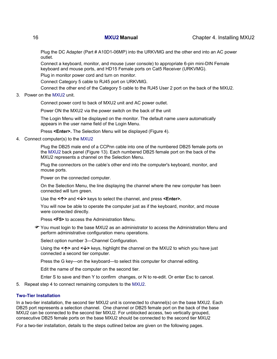 Raritan Computer MXU2 User Manual | Page 26 / 40