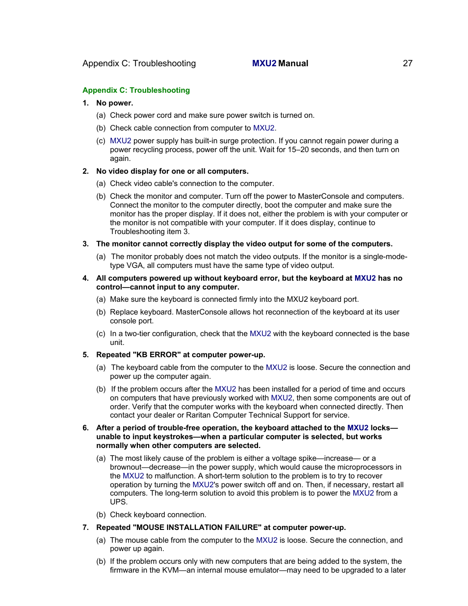 Raritan Computer MXU2 User Manual | Page 37 / 40