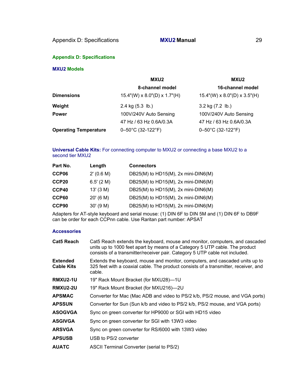 Raritan Computer MXU2 User Manual | Page 39 / 40