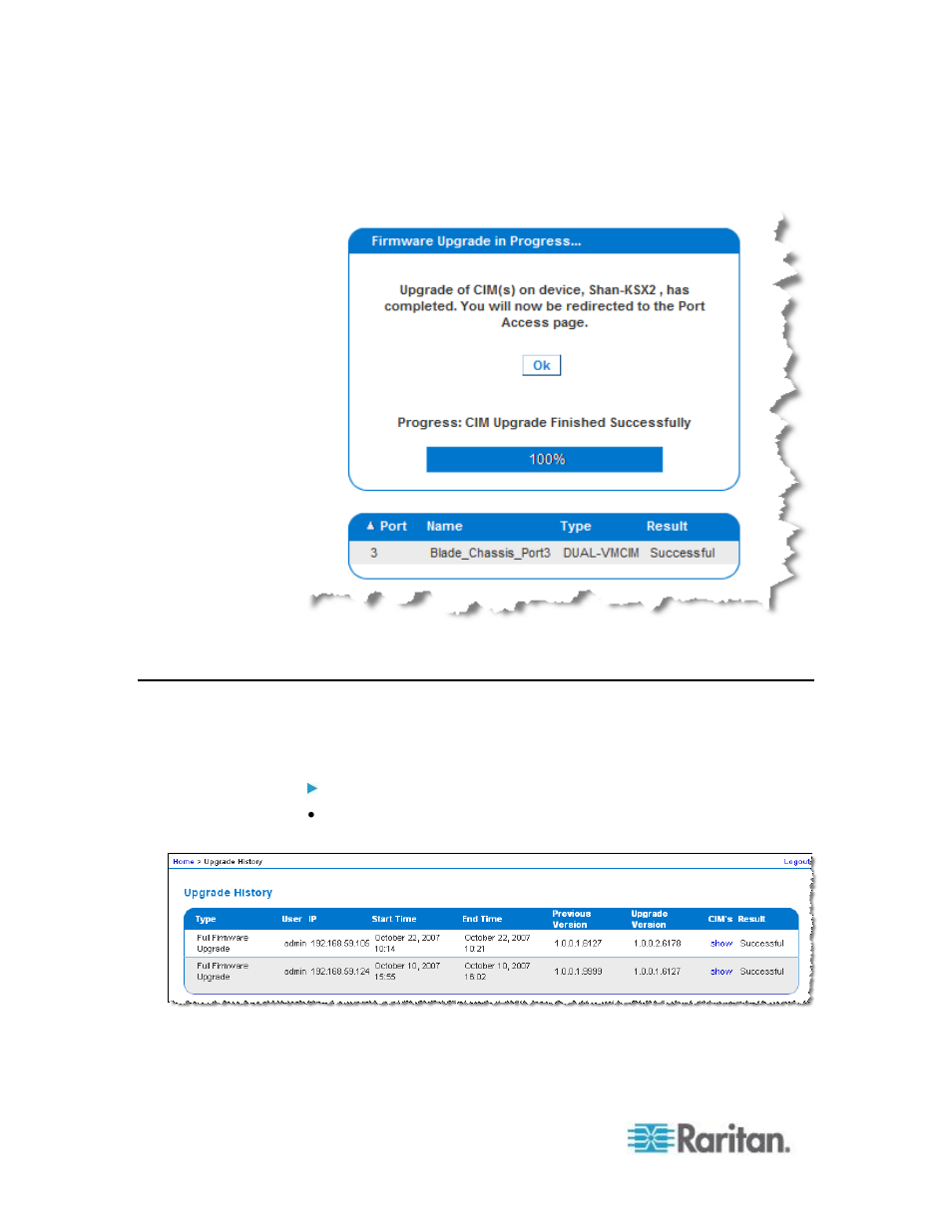 Upgrade history | Raritan Computer DKSXII-V2.3.0-0D-E User Manual | Page 224 / 362