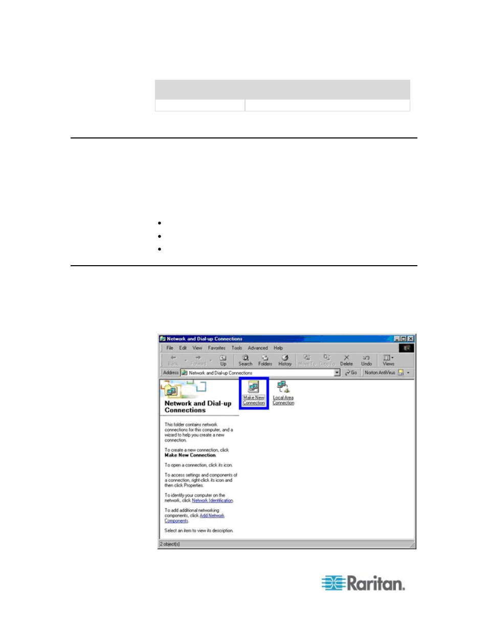 Client dial-up networking configuration, Windows 2000 dial-up networking configuration | Raritan Computer DKSXII-V2.3.0-0D-E User Manual | Page 268 / 362