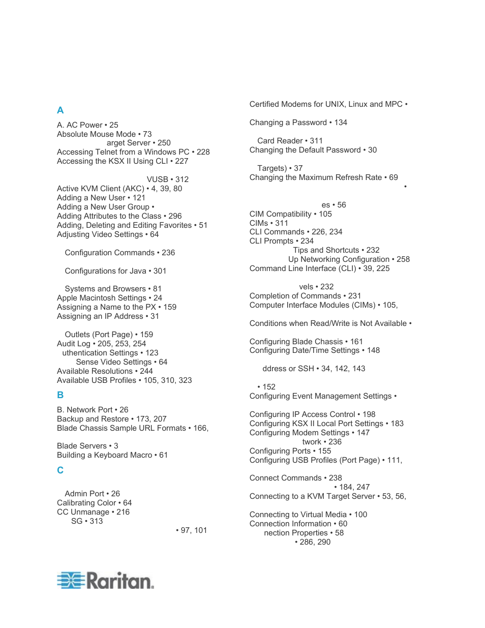 Index | Raritan Computer DKSXII-V2.3.0-0D-E User Manual | Page 357 / 362