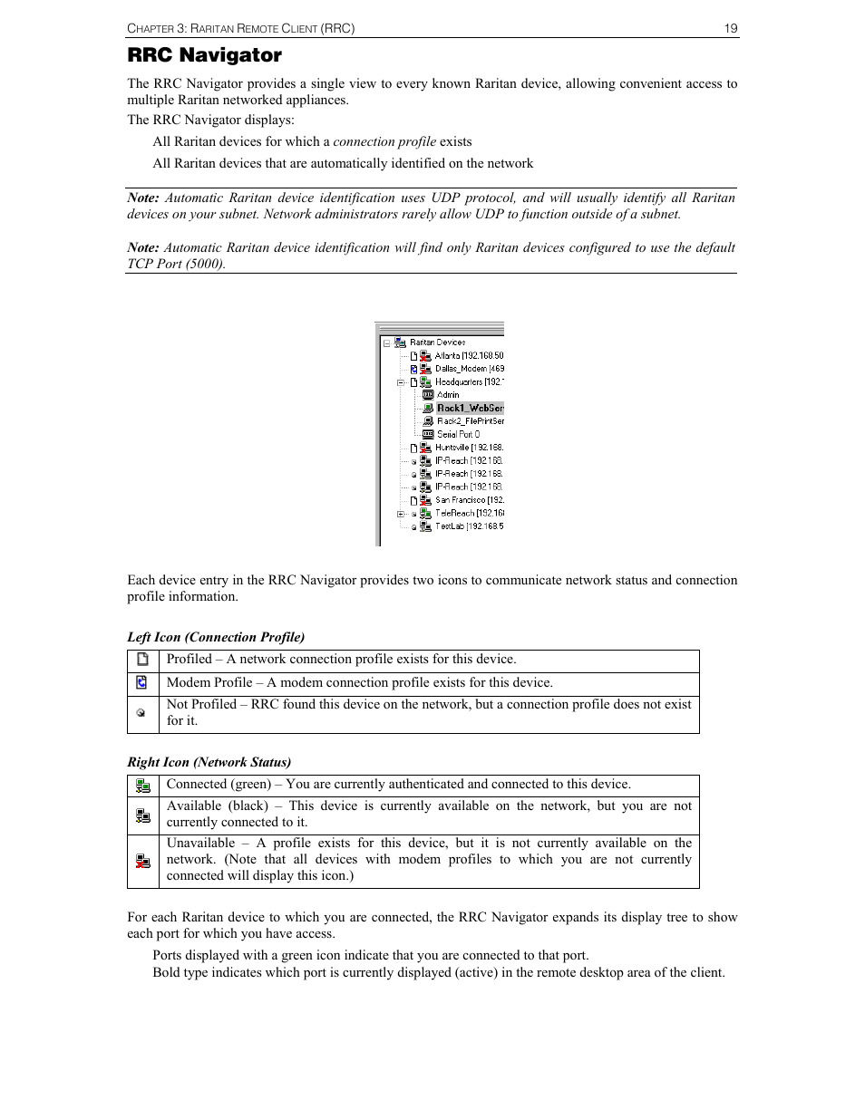 Rrc navigator | Raritan Computer Raritan TeleReach TR361 User Manual | Page 27 / 84