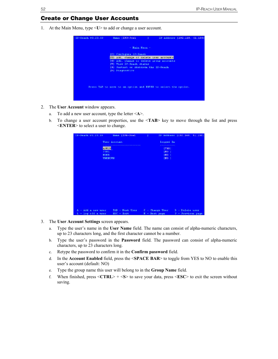 Create or change user accounts | Raritan Computer Raritan TeleReach TR361 User Manual | Page 60 / 84