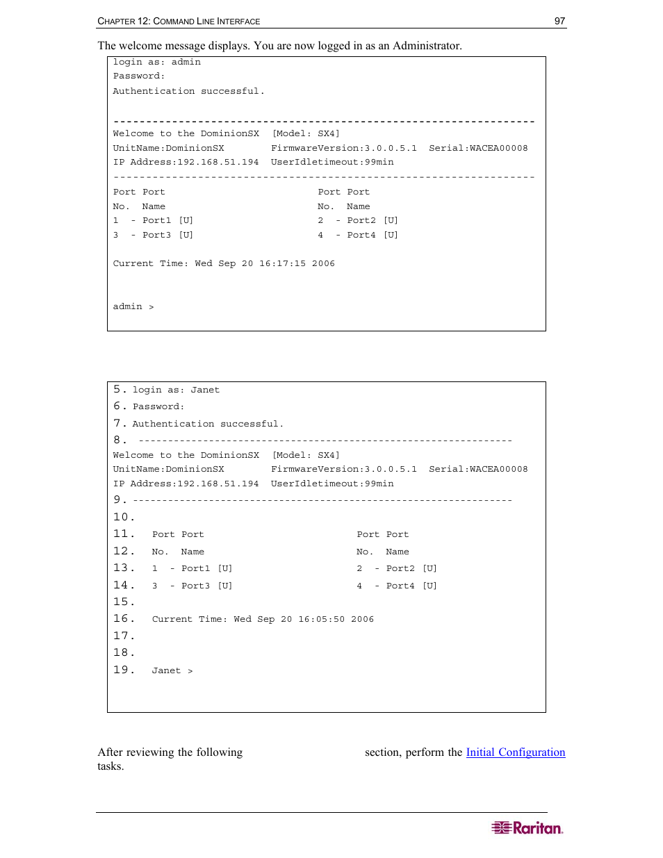 Figure 102 sample administrator login, Figure 103 sample operator or observer login | Raritan Computer SX User Manual | Page 115 / 226
