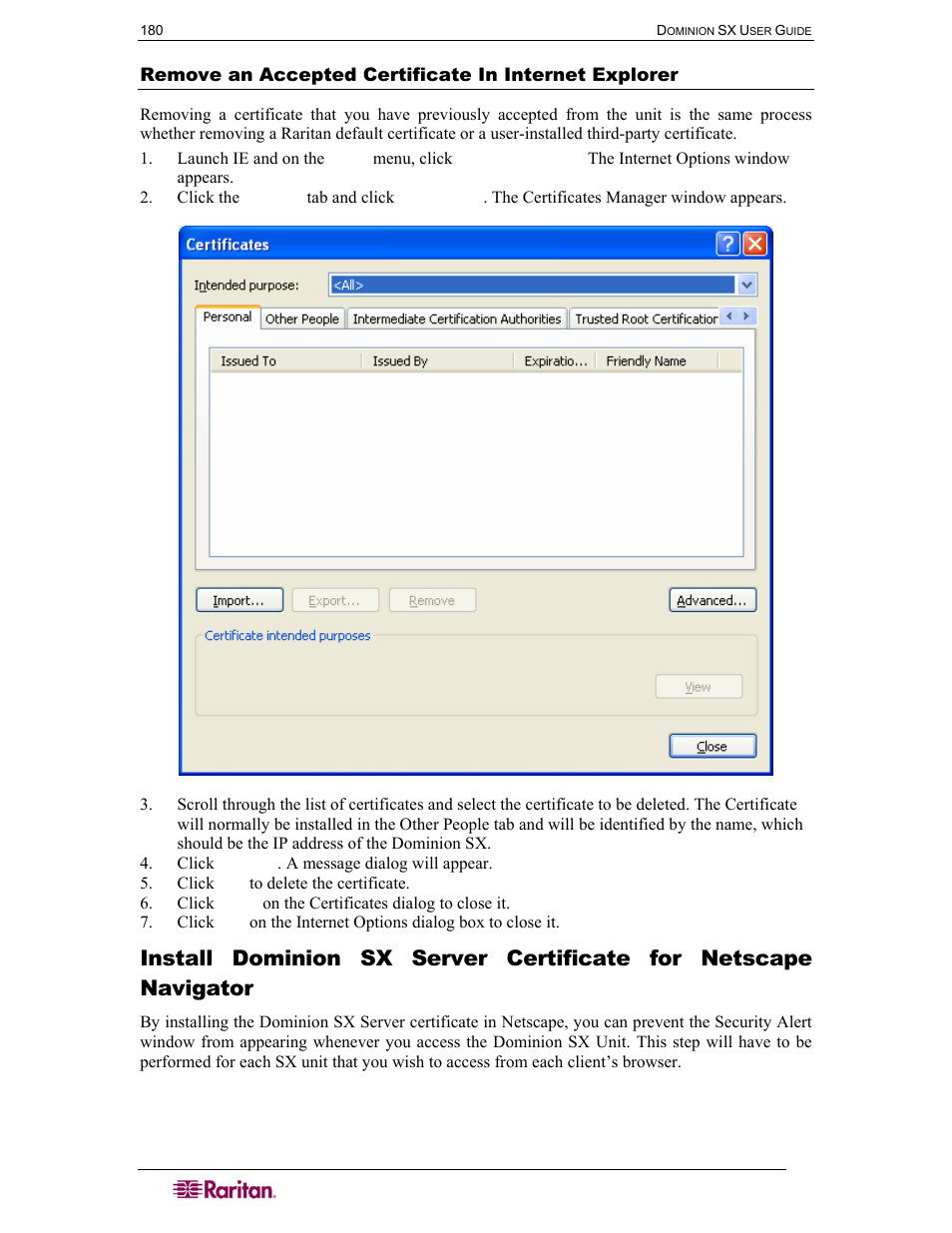Raritan Computer SX User Manual | Page 198 / 226