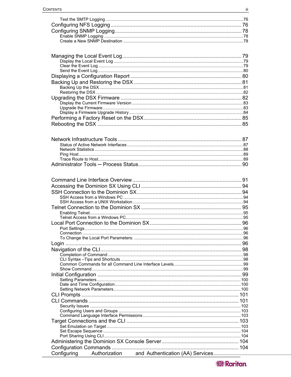 Raritan Computer SX User Manual | Page 7 / 226