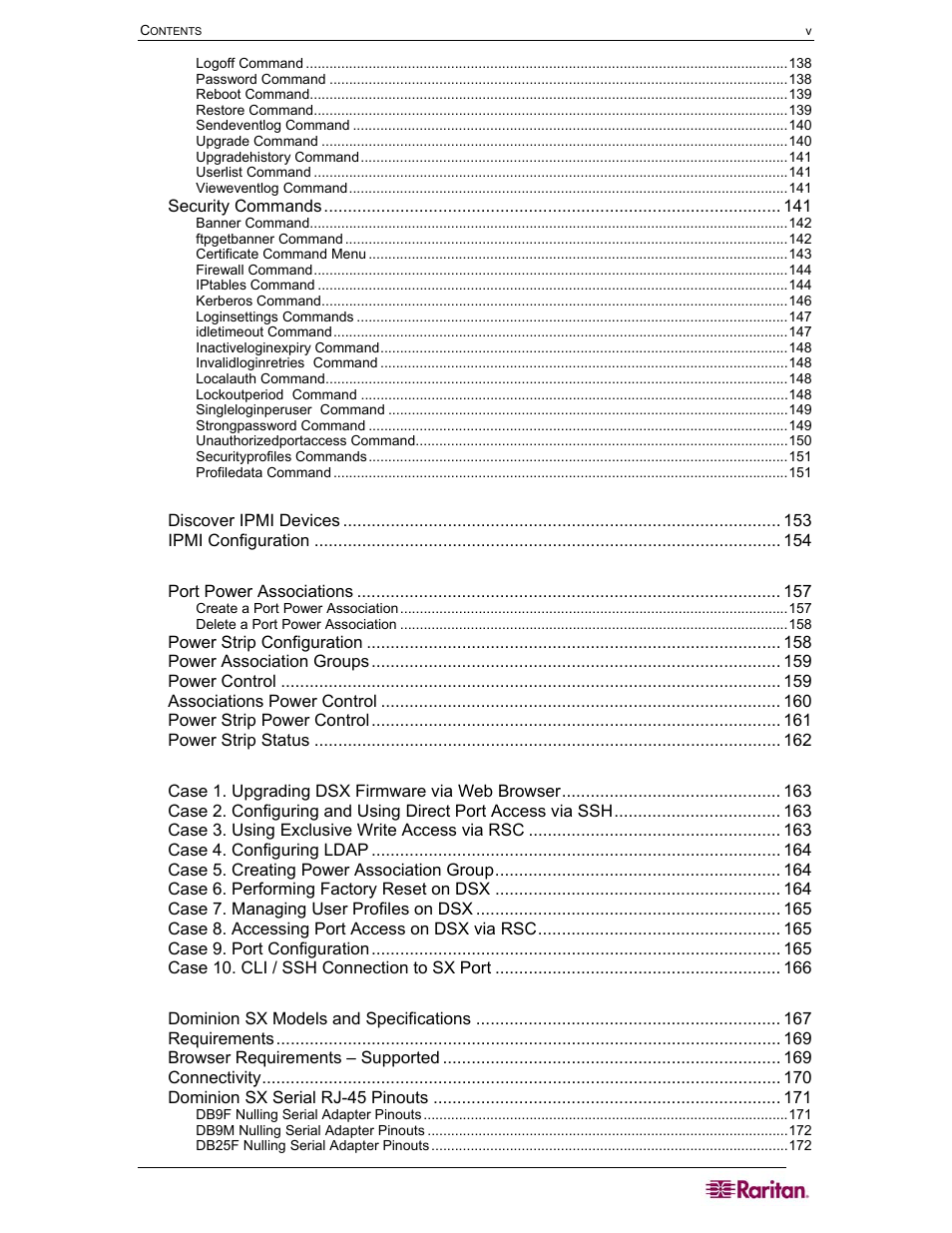 Raritan Computer SX User Manual | Page 9 / 226