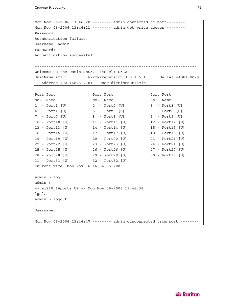Figure 81 sample output file | Raritan Computer SX User Manual | Page 91 / 226