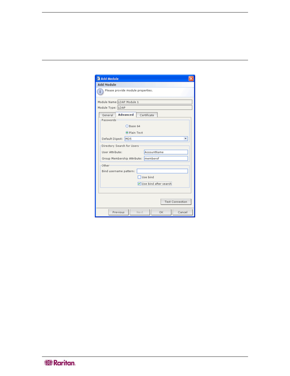 Ldap advanced settings, Figure 106 ldap advanced settings | Raritan Computer CC-SG User Manual | Page 126 / 258