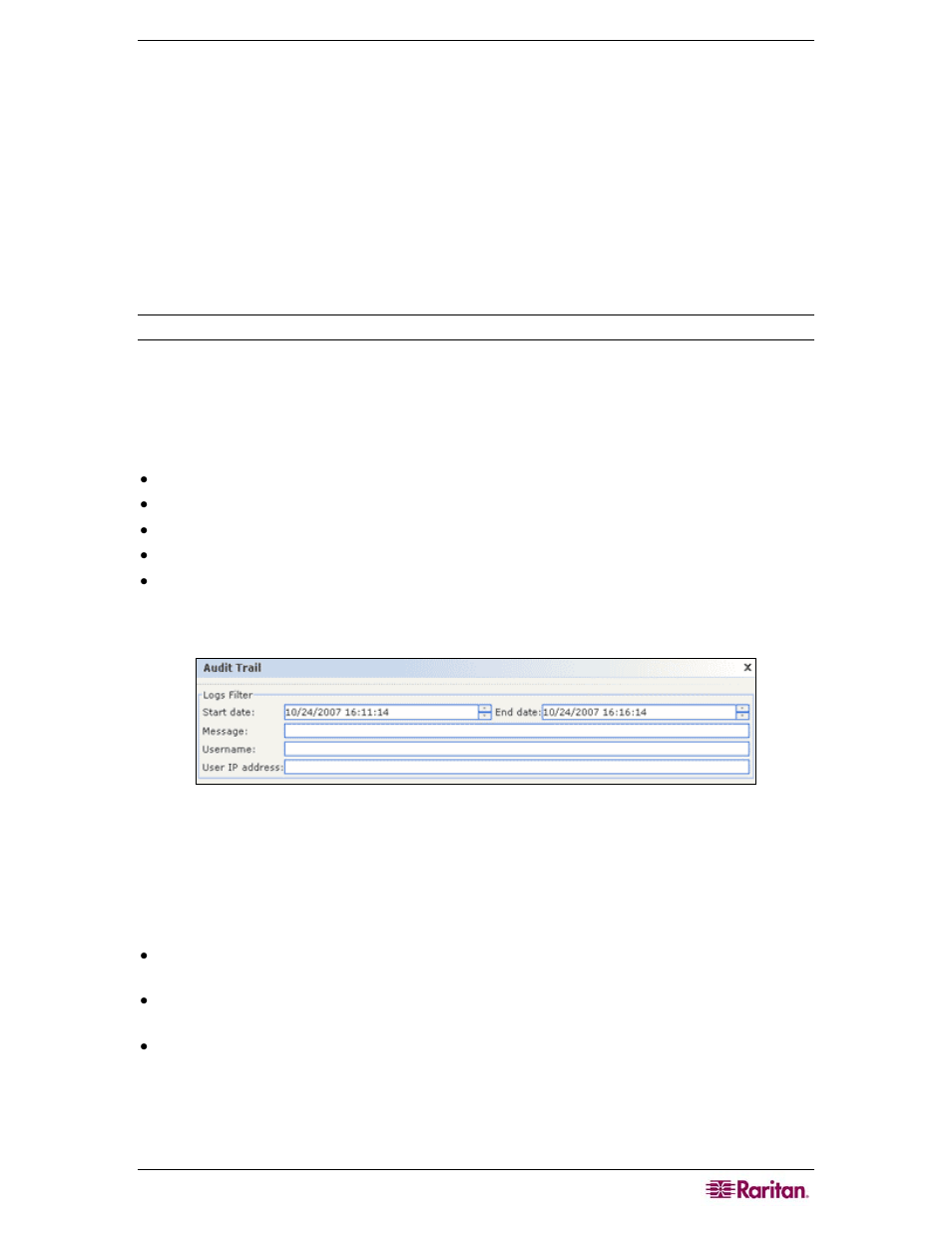 Chapter 10: generating reports, Audit trail report, Figure 112 audit trail screen | Raritan Computer CC-SG User Manual | Page 133 / 258