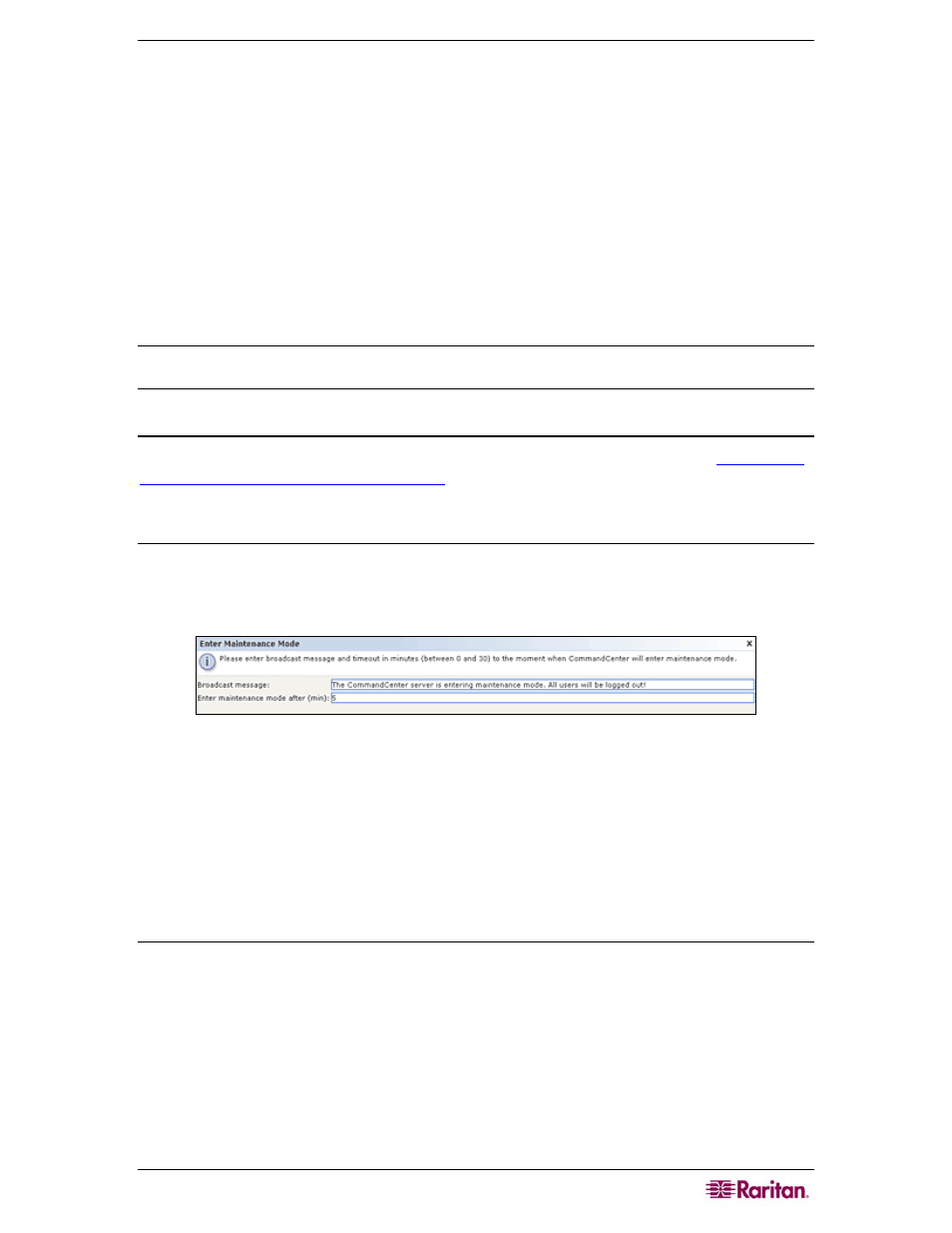 Chapter 11: system maintenance, Maintenance mode, Scheduled tasks and maintenance mode | Entering maintenance mode, Exiting maintenance mode, Figure 135 enter maintenance mode | Raritan Computer CC-SG User Manual | Page 151 / 258