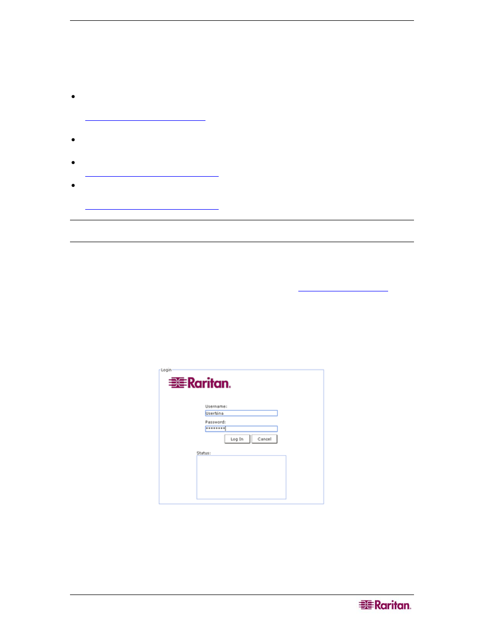 Chapter 2: accessing cc-sg, Browser-based access, Figure 1 login window | Raritan Computer CC-SG User Manual | Page 17 / 258