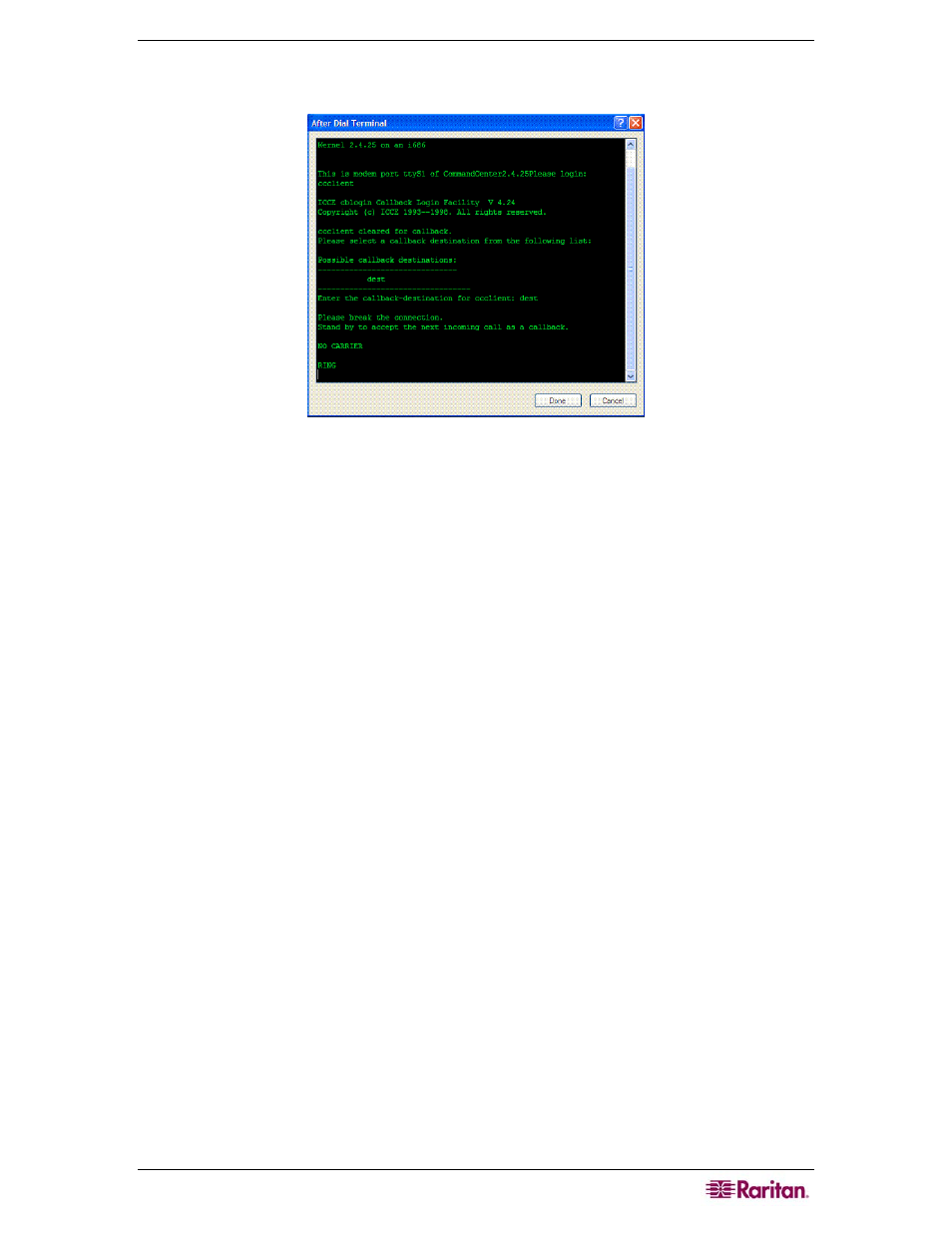 Figure 166 after dial terminal | Raritan Computer CC-SG User Manual | Page 175 / 258