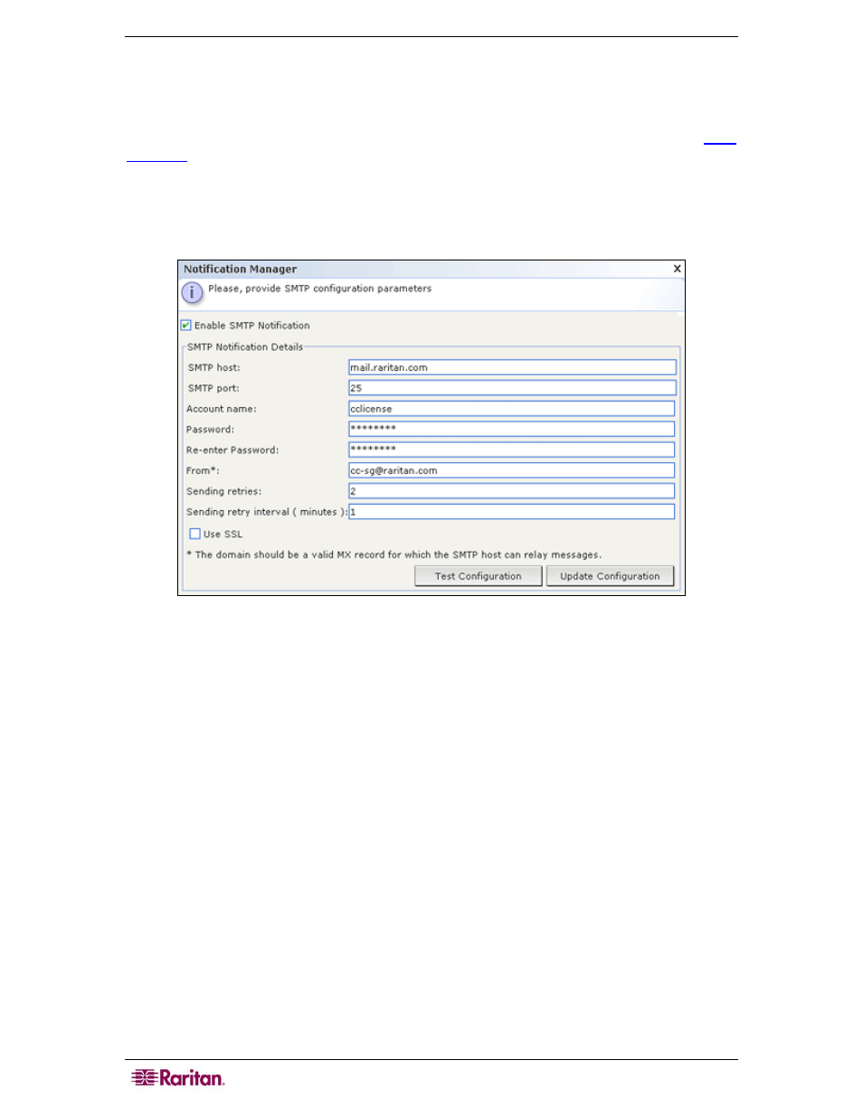 Notification manager, Figure 182 notification manager | Raritan Computer CC-SG User Manual | Page 192 / 258