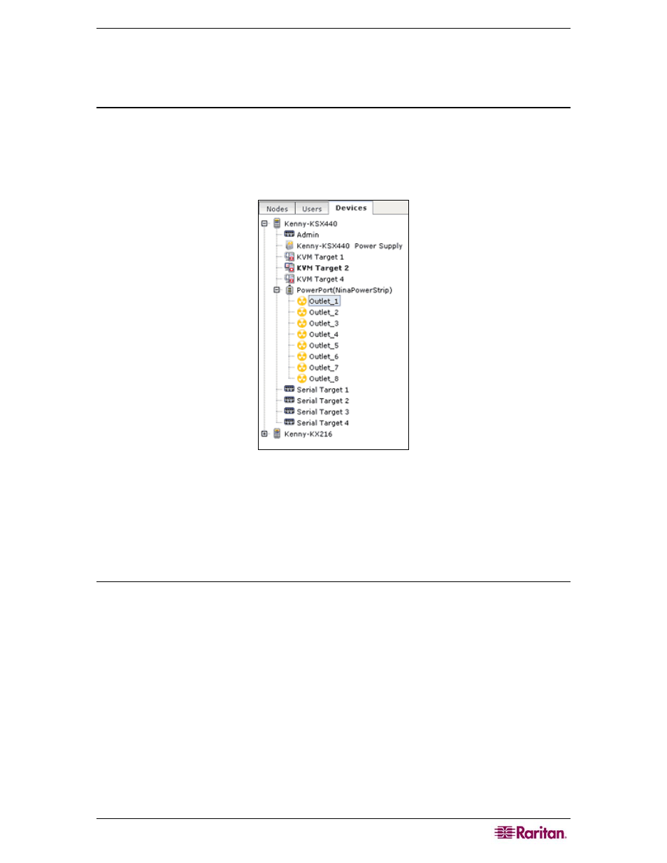 Viewing devices, Tree view, Custom view | Figure 51 devices tree regular view screen | Raritan Computer CC-SG User Manual | Page 67 / 258