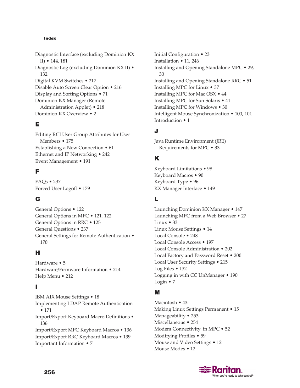 Raritan Computer DKX416 User Manual | Page 266 / 269