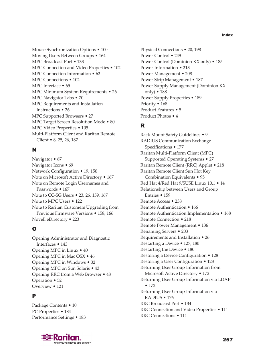 Raritan Computer DKX416 User Manual | Page 267 / 269