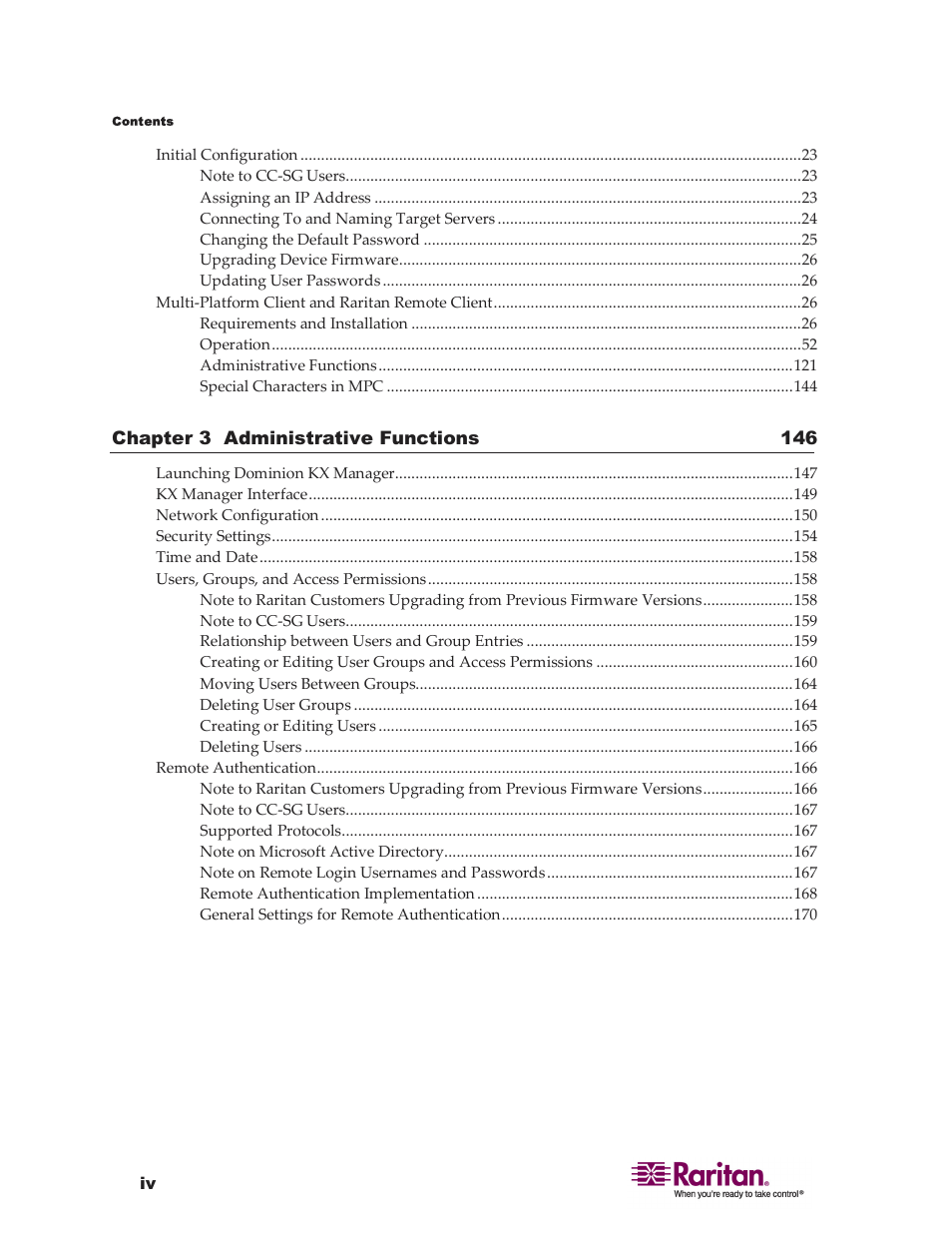 Raritan Computer DKX416 User Manual | Page 4 / 269