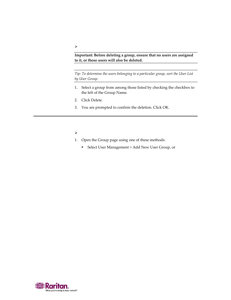 Add new user group | Raritan Computer DOMINION KX II DKX2-0E-E User Manual | Page 117 / 257