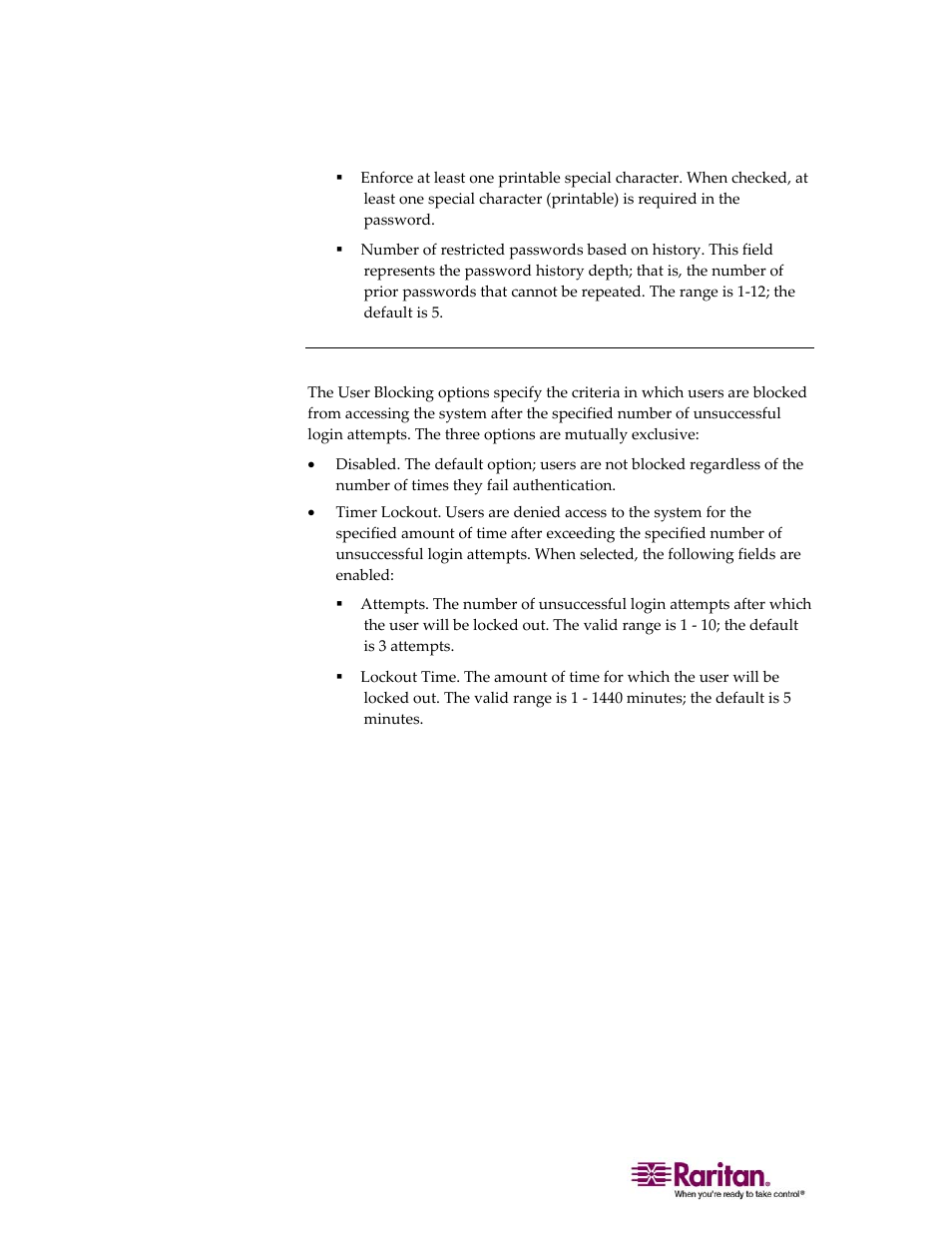 User blocking, Ge 150) | Raritan Computer DOMINION KX II DKX2-0E-E User Manual | Page 164 / 257