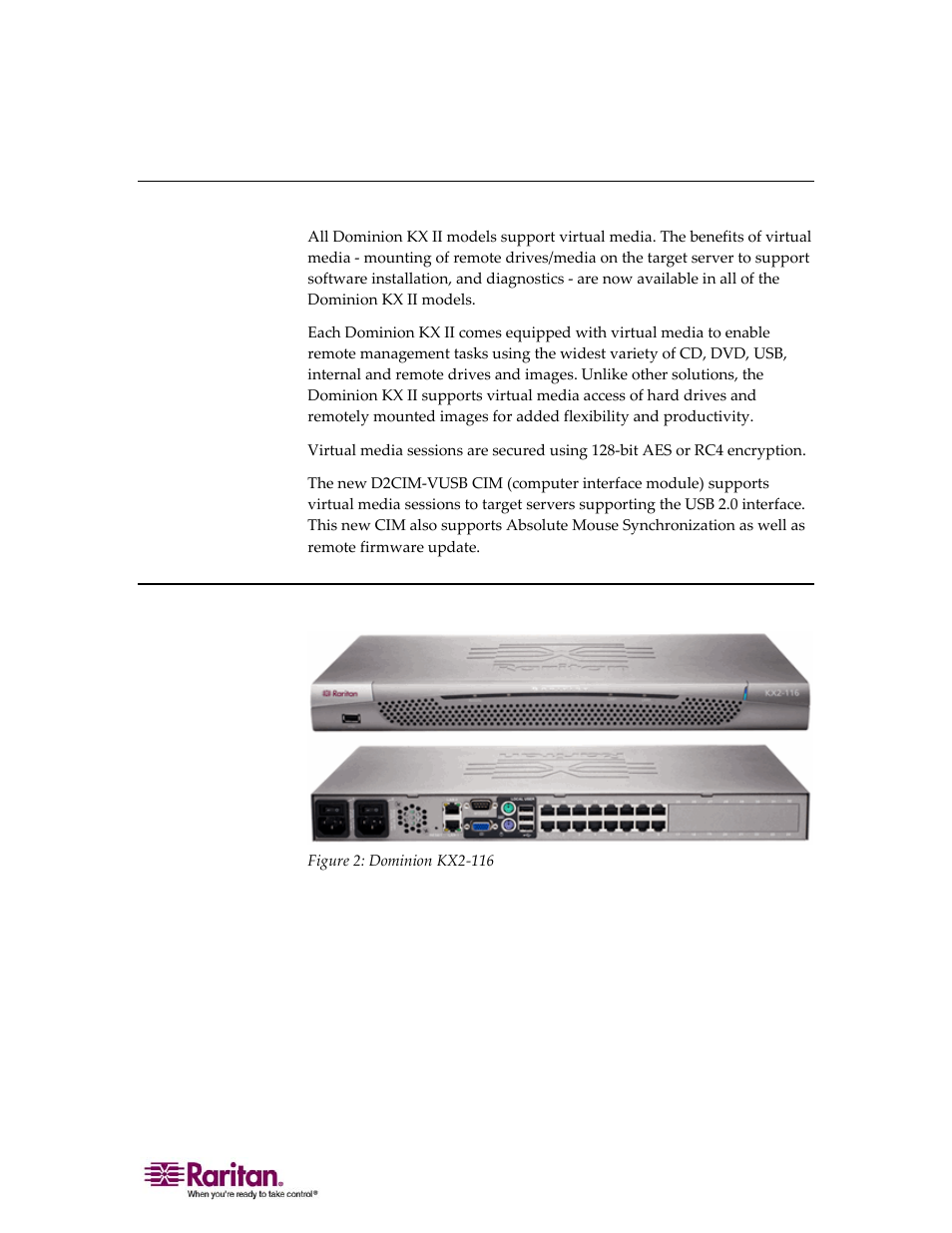 Virtual media, Product photos, 3 product photos | Raritan Computer DOMINION KX II DKX2-0E-E User Manual | Page 17 / 257