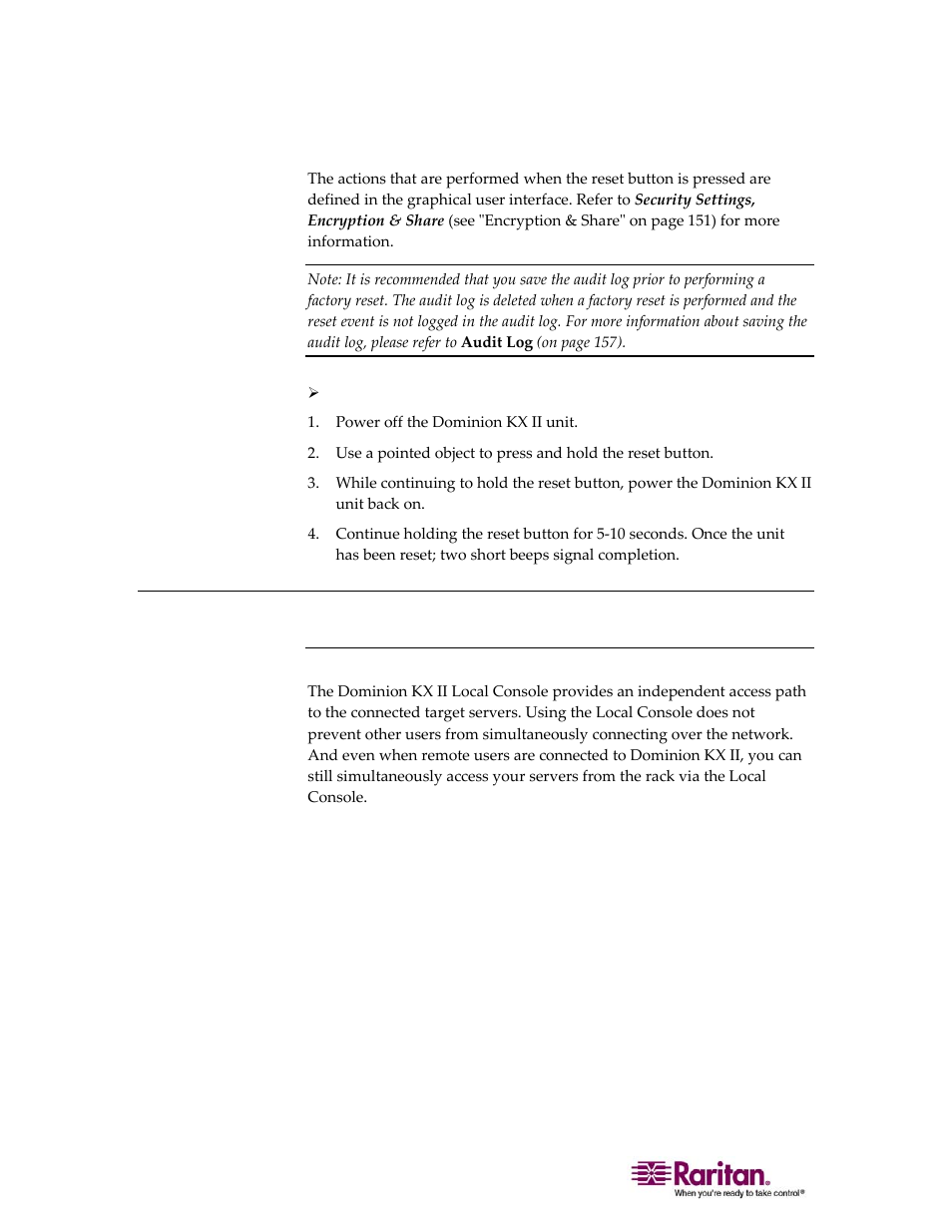 Starting the kx ii local console, Simultaneous users | Raritan Computer DOMINION KX II DKX2-0E-E User Manual | Page 192 / 257