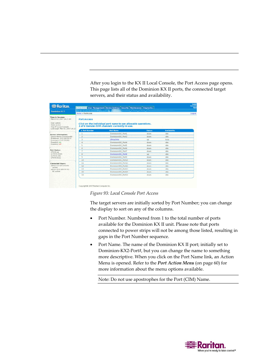 Accessing target servers, Server display | Raritan Computer DOMINION KX II DKX2-0E-E User Manual | Page 194 / 257