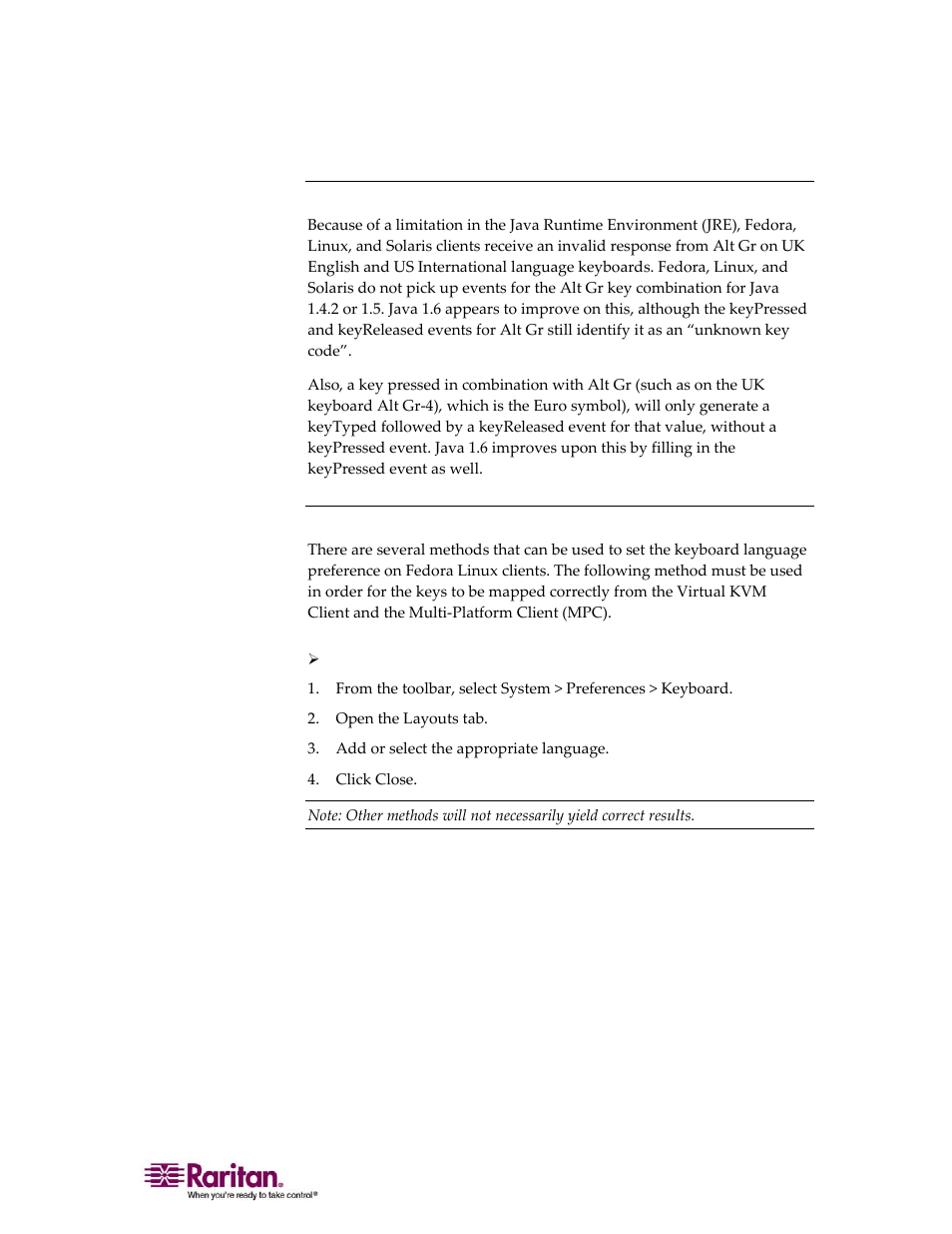 Java runtime environment (jre) | Raritan Computer DOMINION KX II DKX2-0E-E User Manual | Page 221 / 257