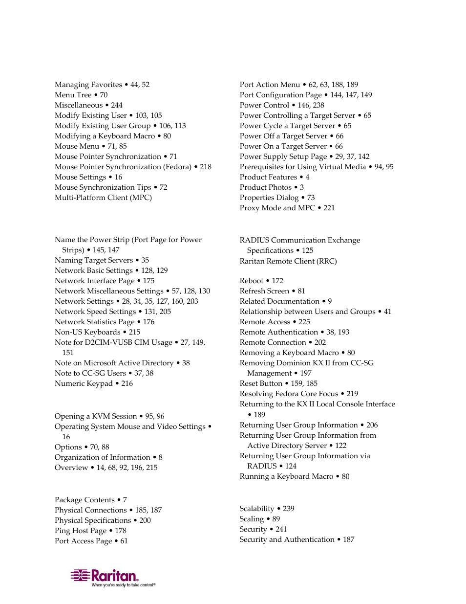 Raritan Computer DOMINION KX II DKX2-0E-E User Manual | Page 253 / 257