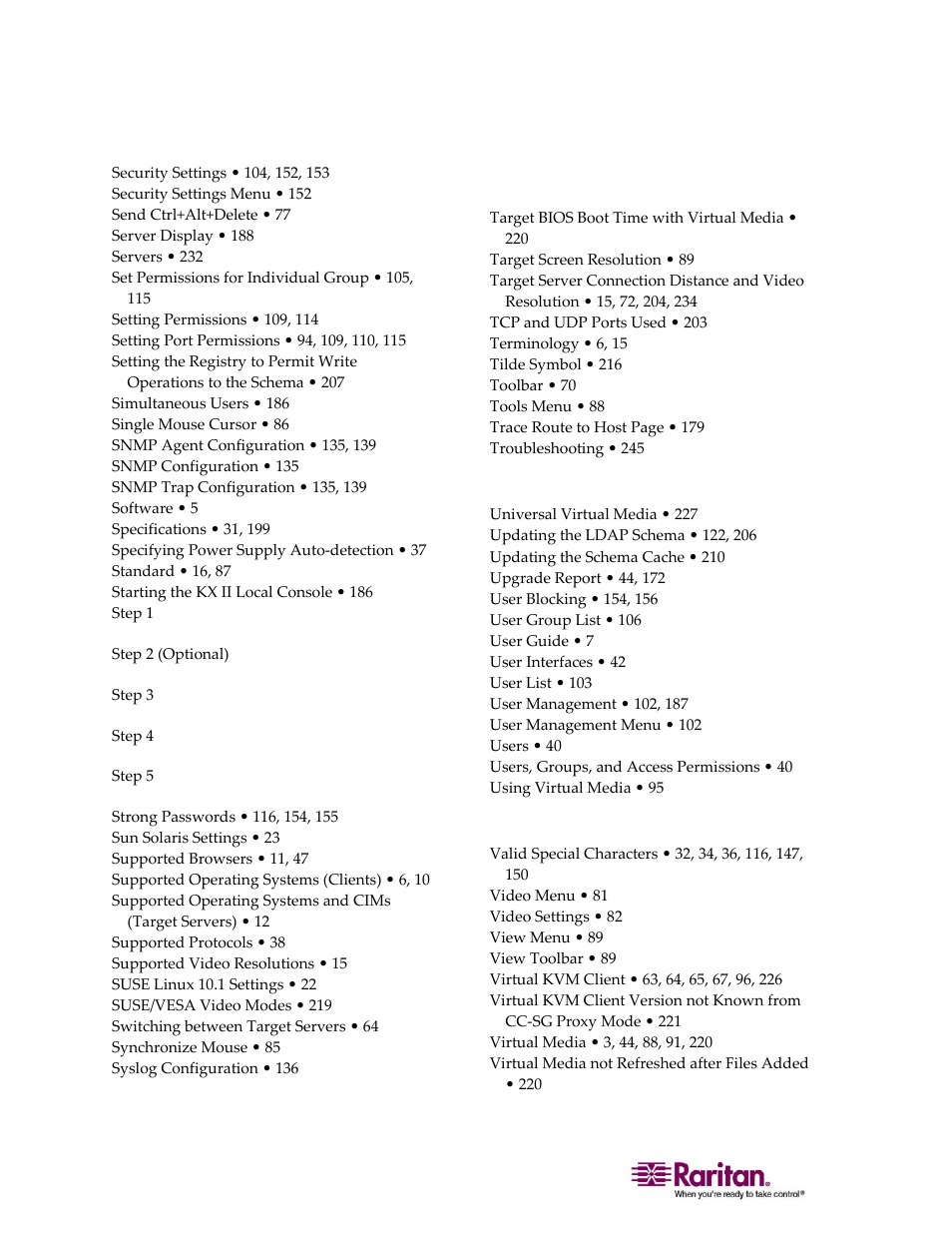 Raritan Computer DOMINION KX II DKX2-0E-E User Manual | Page 254 / 257