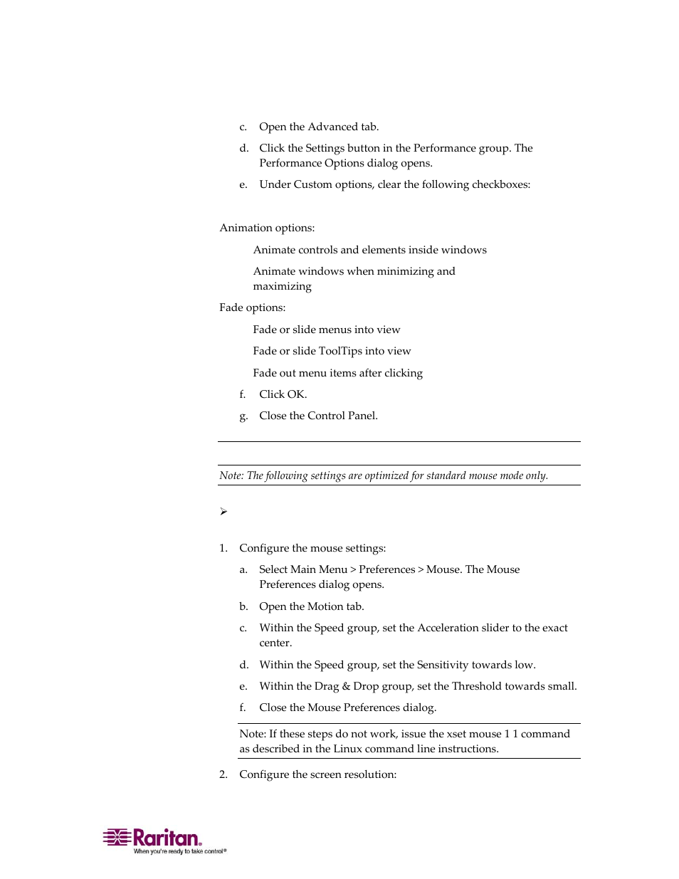 Linux settings (red hat 9) | Raritan Computer DOMINION KX II DKX2-0E-E User Manual | Page 33 / 257