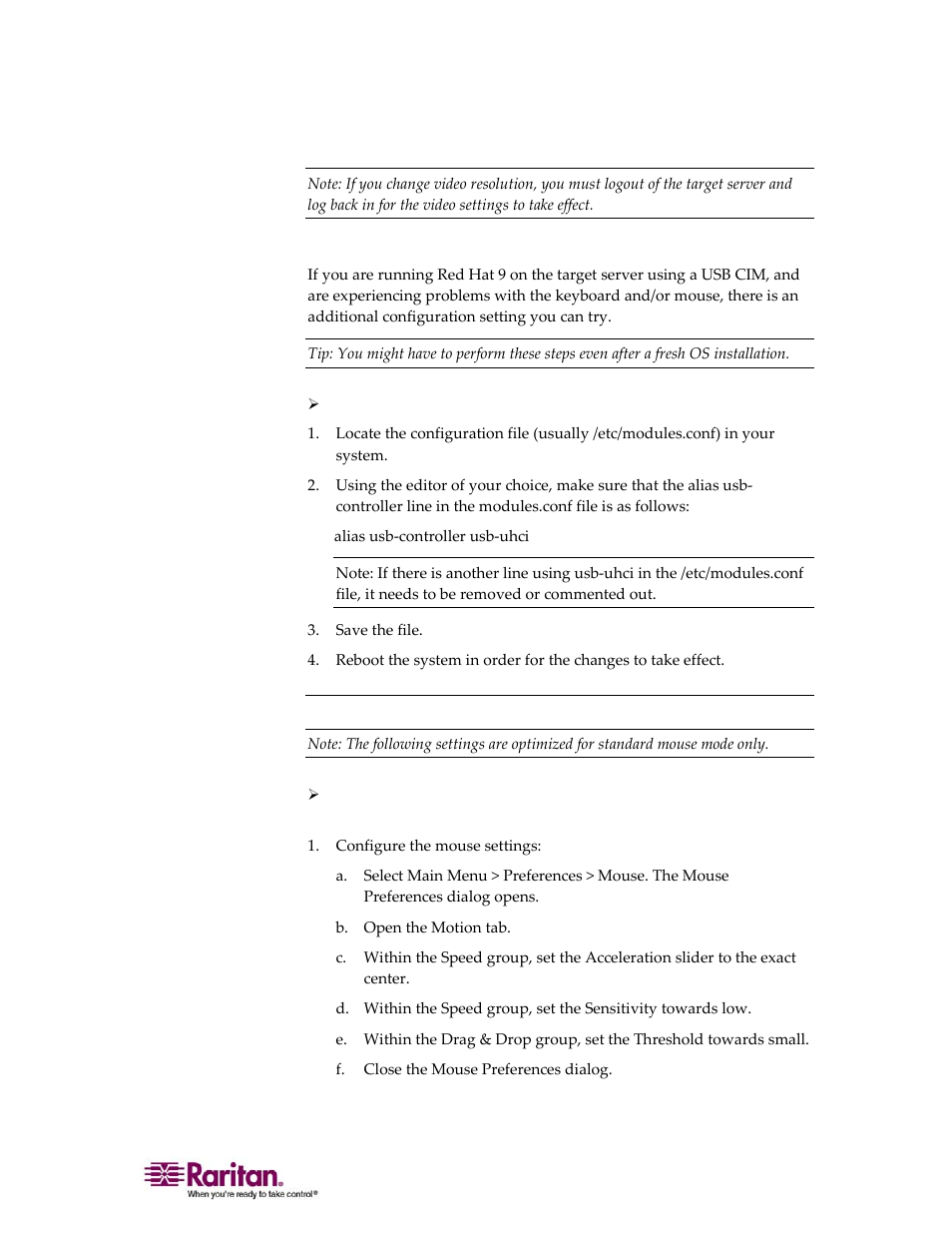 Linux settings (red hat 4) | Raritan Computer DOMINION KX II DKX2-0E-E User Manual | Page 35 / 257