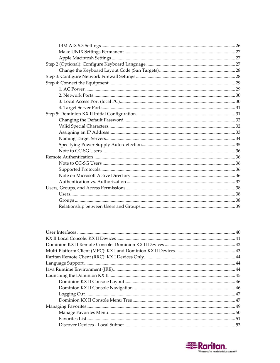 Raritan Computer DOMINION KX II DKX2-0E-E User Manual | Page 4 / 257