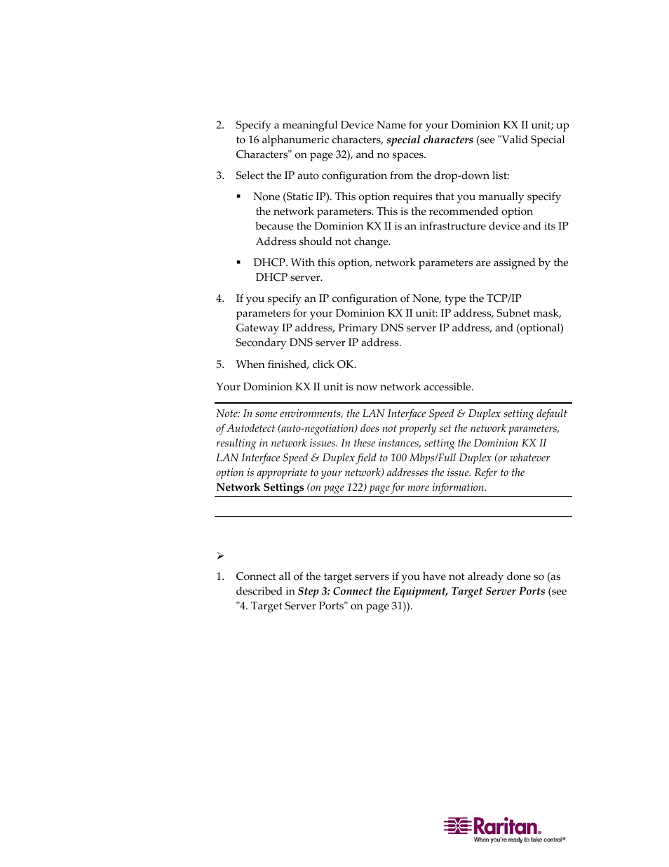 Naming target servers | Raritan Computer DOMINION KX II DKX2-0E-E User Manual | Page 48 / 257