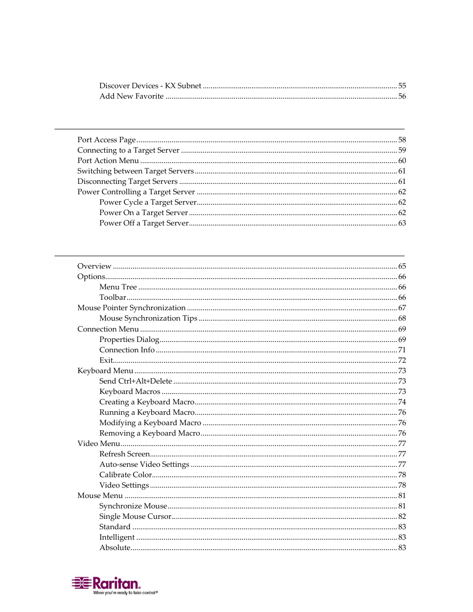 Raritan Computer DOMINION KX II DKX2-0E-E User Manual | Page 5 / 257