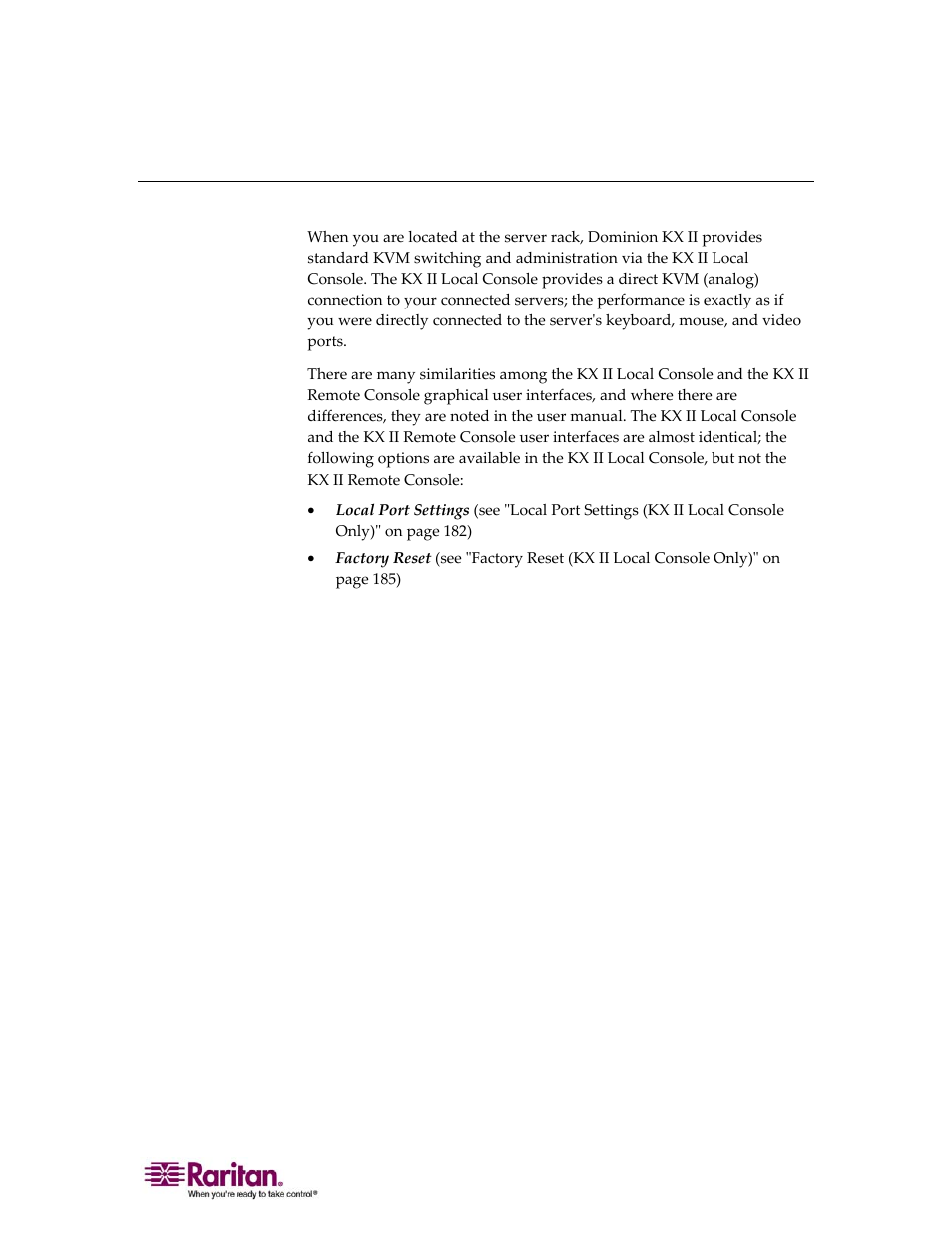 Kx ii local console: kx ii devices | Raritan Computer DOMINION KX II DKX2-0E-E User Manual | Page 55 / 257