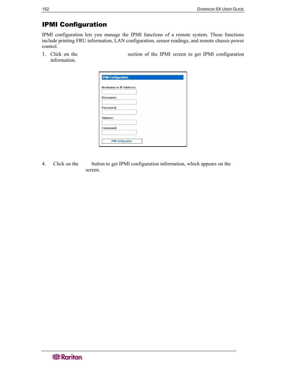 Ipmi configuration, Figure 92 ipmi configuration | Raritan Computer DOMINION DSX-0N-E User Manual | Page 170 / 233