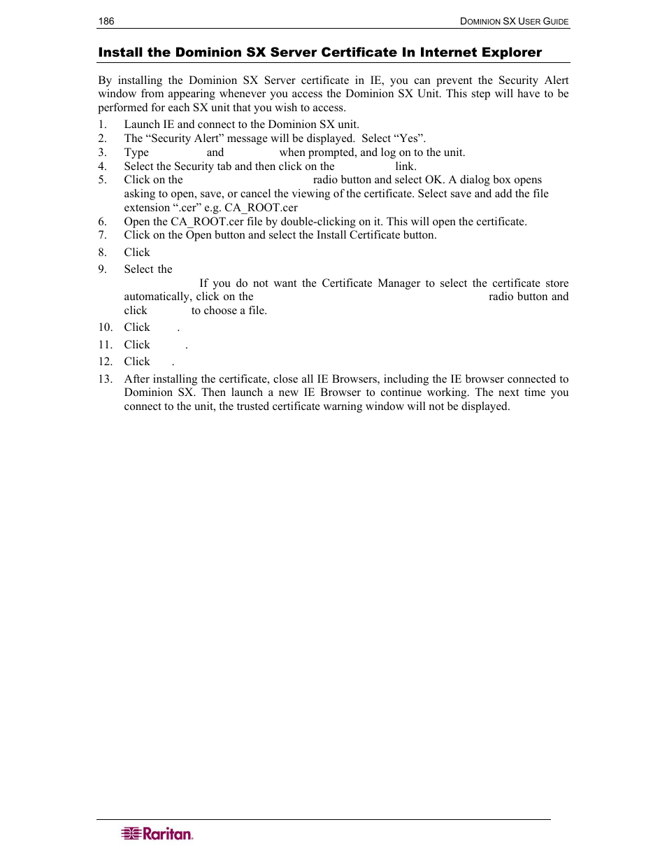 Raritan Computer DOMINION DSX-0N-E User Manual | Page 204 / 233