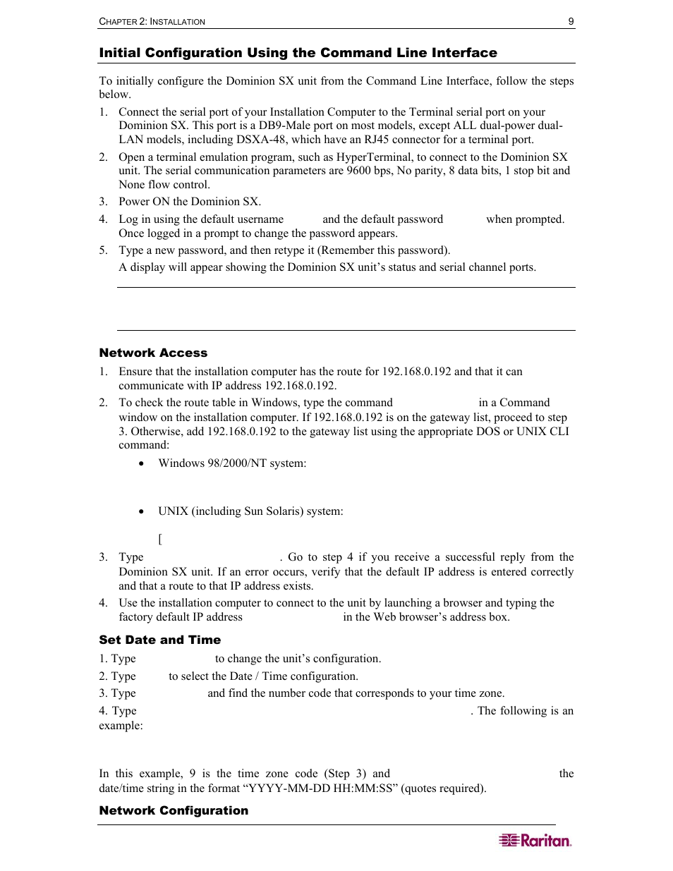 Chapter 2: installation, Network access | Raritan Computer DOMINION DSX-0N-E User Manual | Page 27 / 233