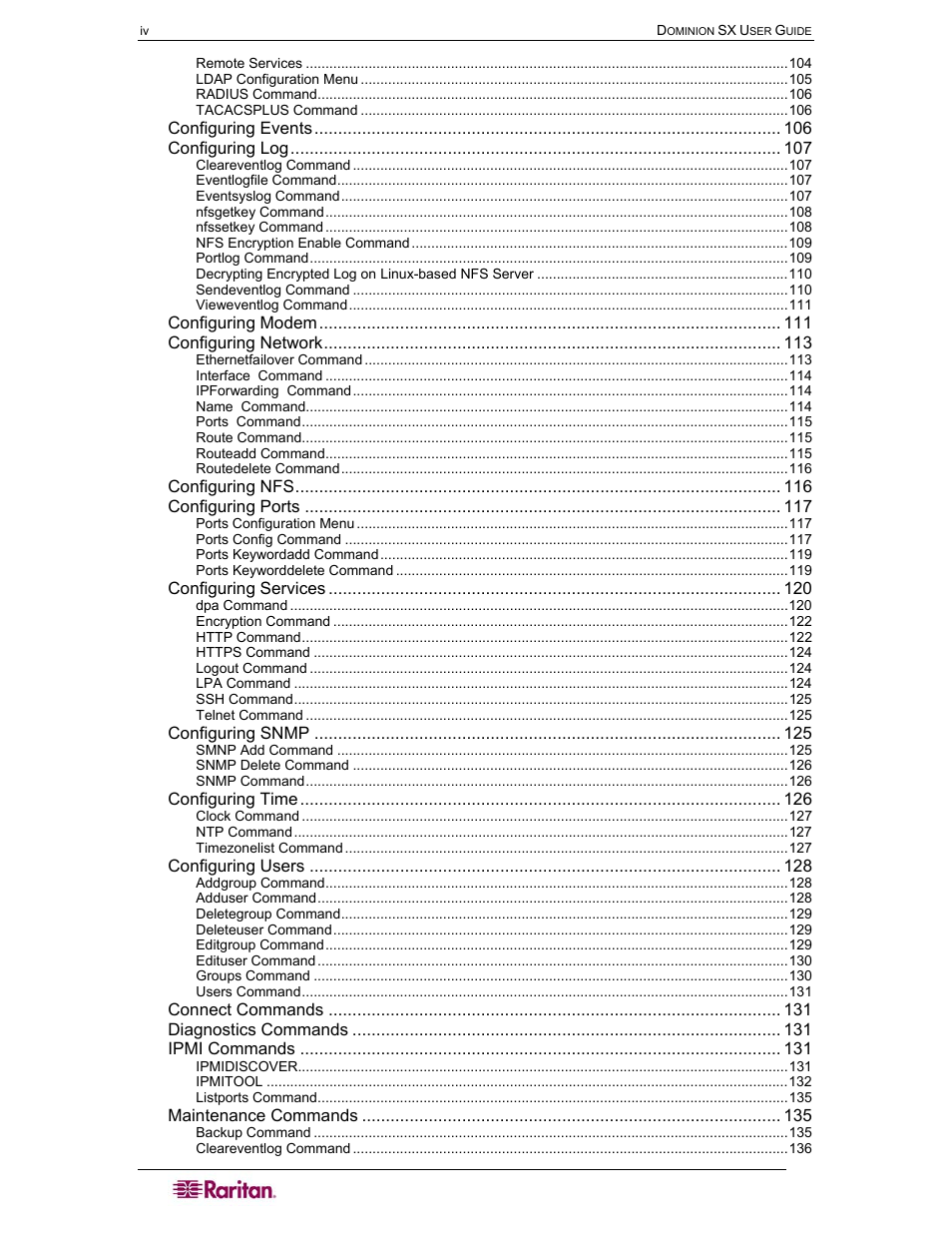 Raritan Computer DOMINION DSX-0N-E User Manual | Page 8 / 233