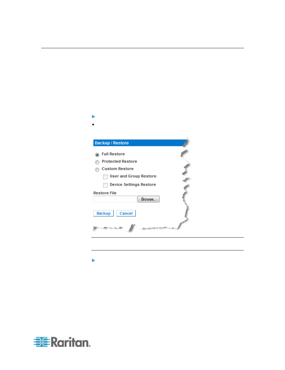 Backup and restore | Raritan Computer DKX2-V2.3.5-0N-E User Manual | Page 222 / 351