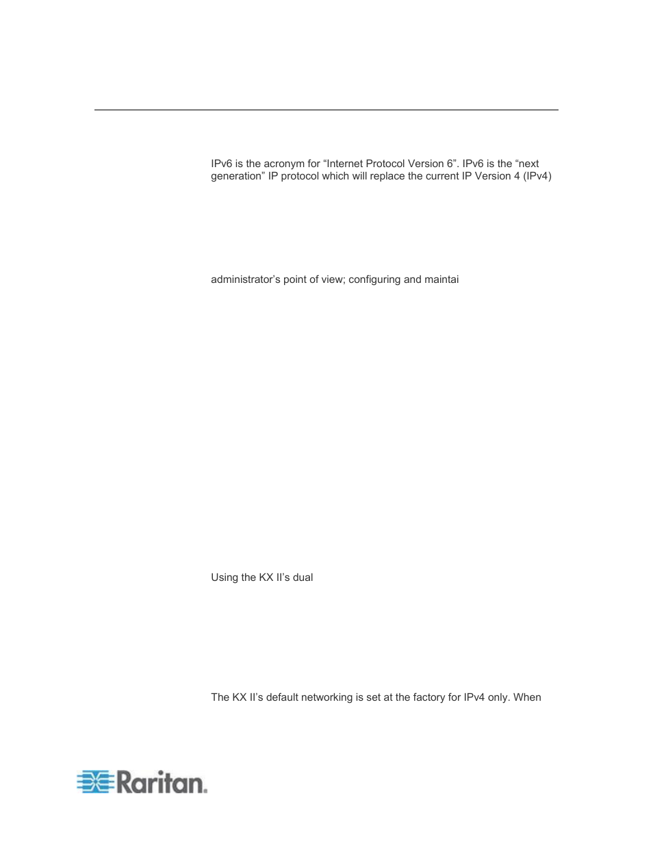 Ipv6 networking | Raritan Computer DKX2-V2.3.5-0N-E User Manual | Page 326 / 351