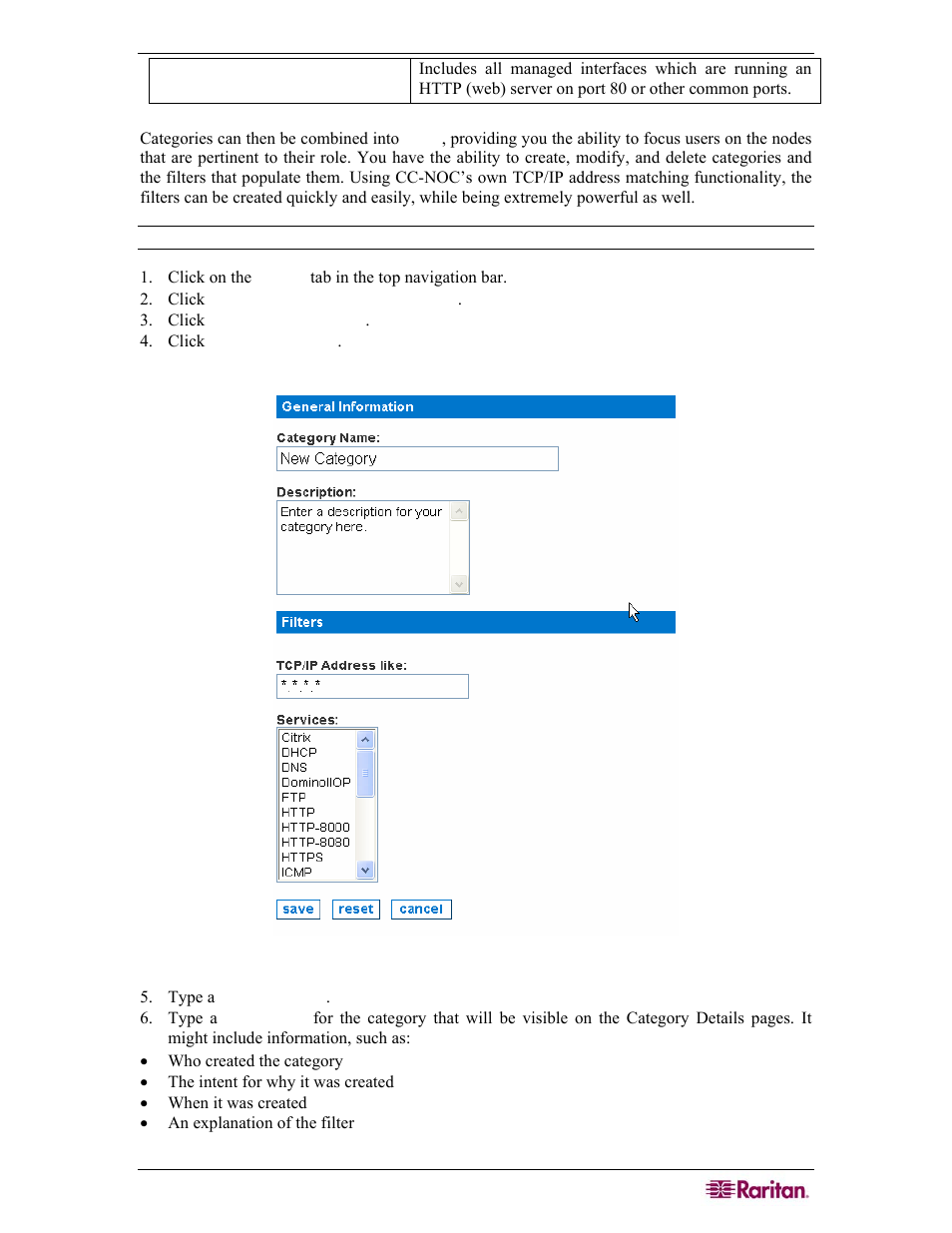 Figure 125 configure categories | Raritan Computer COMMANDCENTER NOC User Manual | Page 109 / 156